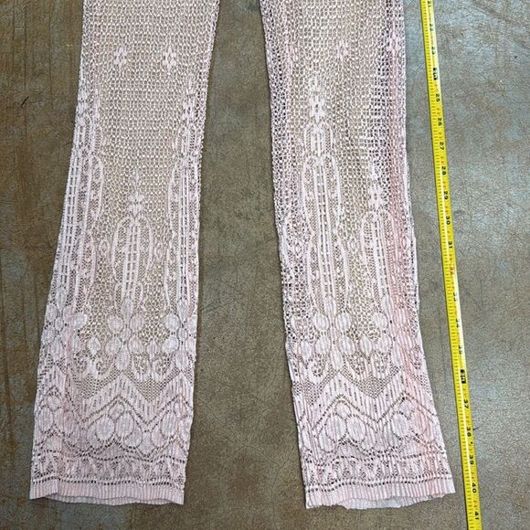 Gianfranco perre XSPink Lace Flare Pants. Good condition - Picture 9 of 10